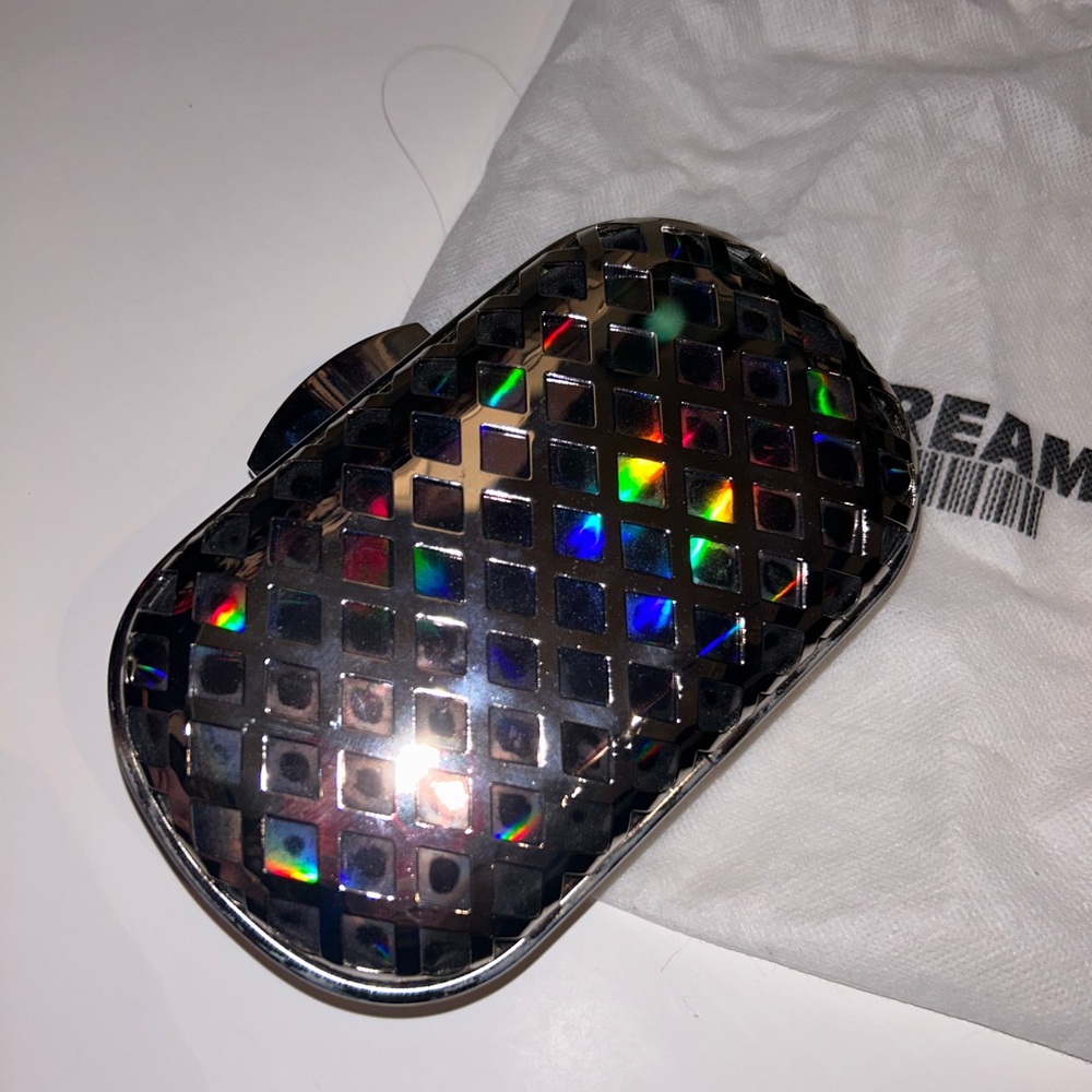 Like Dreams - Bronze Rainbow Metallic Metal Clutch w/ detachable chain strap